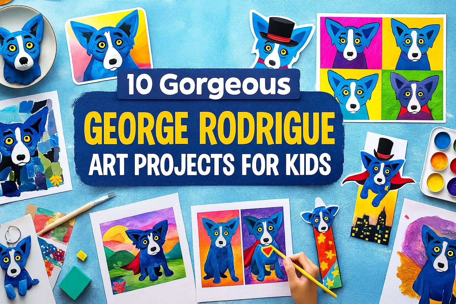 10 Gorgeous George Rodrigue Art Projects for Kids (Inspired by the Iconic Blue Dog!)