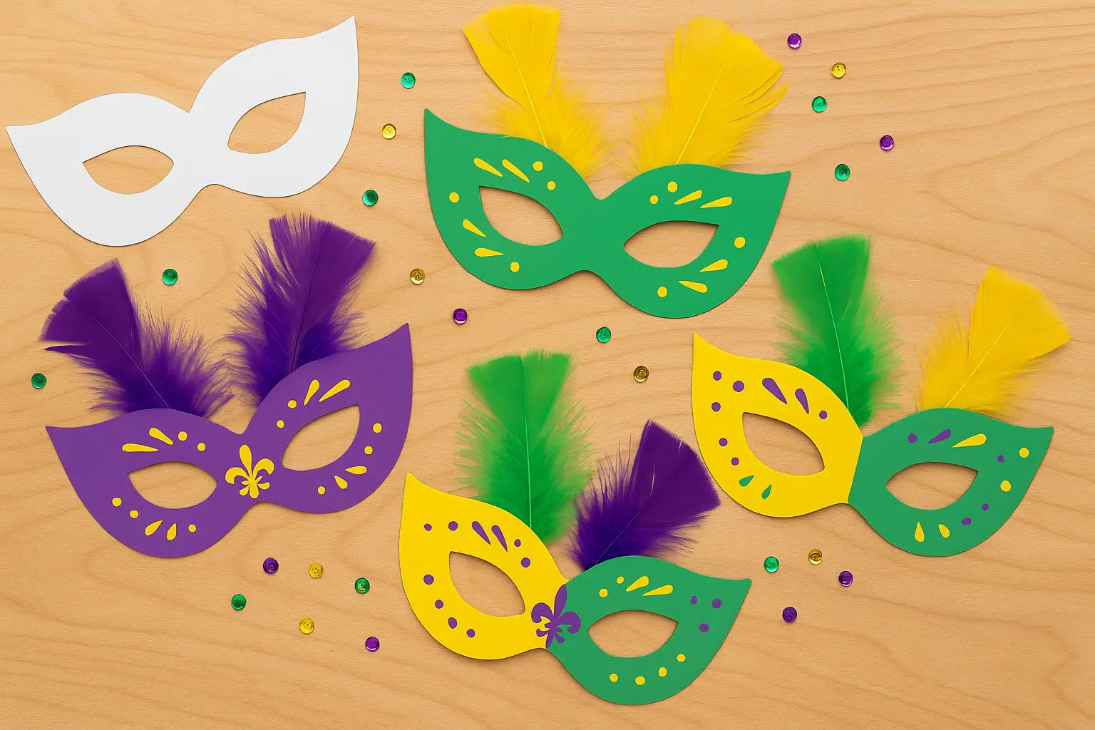DIY Mardi Gras Masks (With Free Template!) – A Fun, Colorful Craft for All Ages